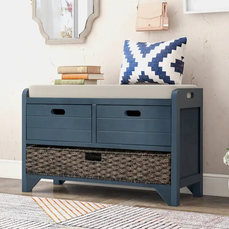 Fully Assembled Shoe Bench with Removable Cushion
