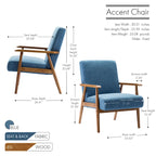 Porthos Home Gelso Fabric Accent Chair with Rubberwood Legs