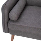 Compact Faux Linen Upholstered Loveseat with Wooden Legs