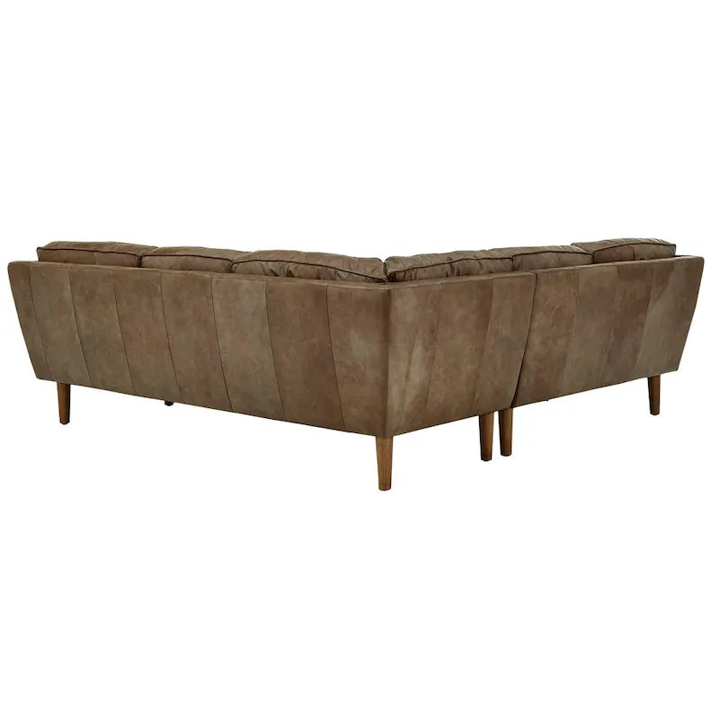 Darius Tan Oxford Leather Sectional Sofa by iNSPIRE Q Modern