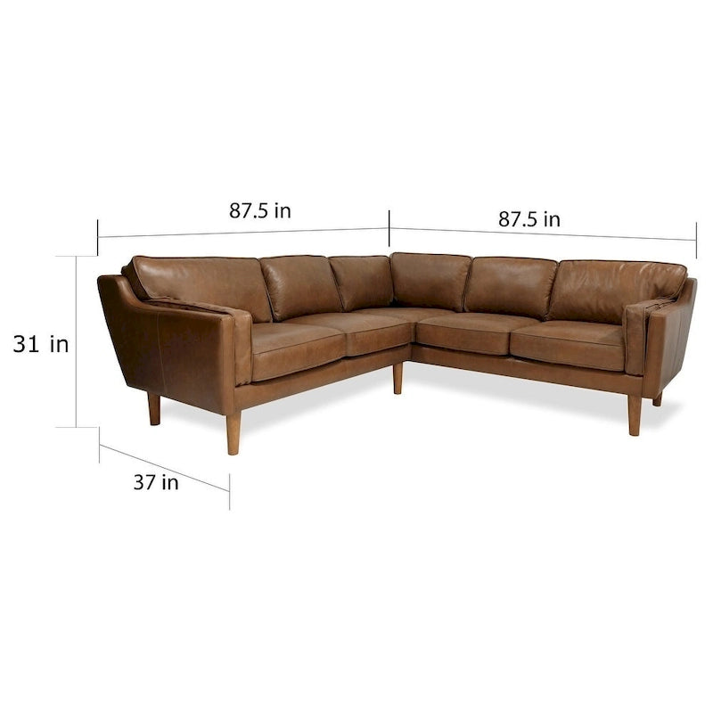 Darius Tan Oxford Leather Sectional Sofa by iNSPIRE Q Modern