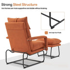 MCombo Accent Recliner with Ottoman, Armchairs with Adjustable Backrest for Living Room Bedroom, Leathaire Fabric 4233