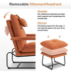 MCombo Accent Recliner with Ottoman, Armchairs with Adjustable Backrest for Living Room Bedroom, Leathaire Fabric 4233