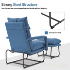 MCombo Accent Recliner with Ottoman, Armchairs with Adjustable Backrest for Living Room Bedroom, Leathaire Fabric 4233