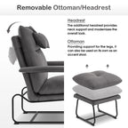 MCombo Accent Recliner with Ottoman, Armchairs with Adjustable Backrest for Living Room Bedroom, Leathaire Fabric 4233