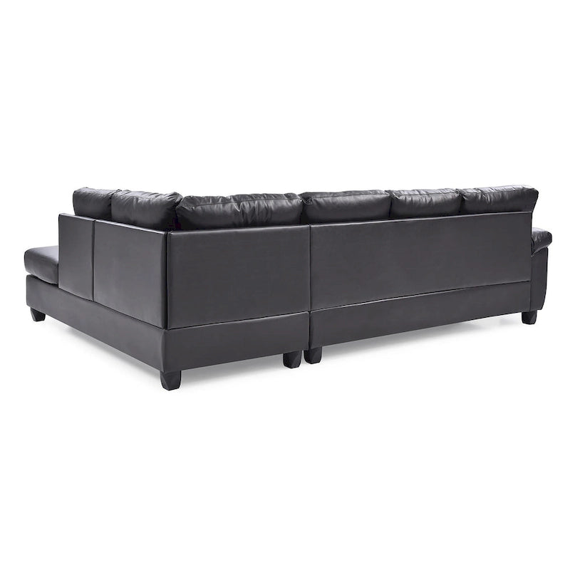 Gallant 111 in. W 2-piece Faux Leather L Shape Sectional Sofa - 78L x 111W x 32H