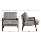 Mid-Century Modern 30 W Chenille Upholstered Accent Leisure Armchair
