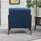 Mid-Century Velvet Upholstered Accent Chair Armchair w/Waist Cushion