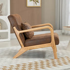 Mid-Century Velvet Upholstered Accent Chair Armchair w/Waist Cushion