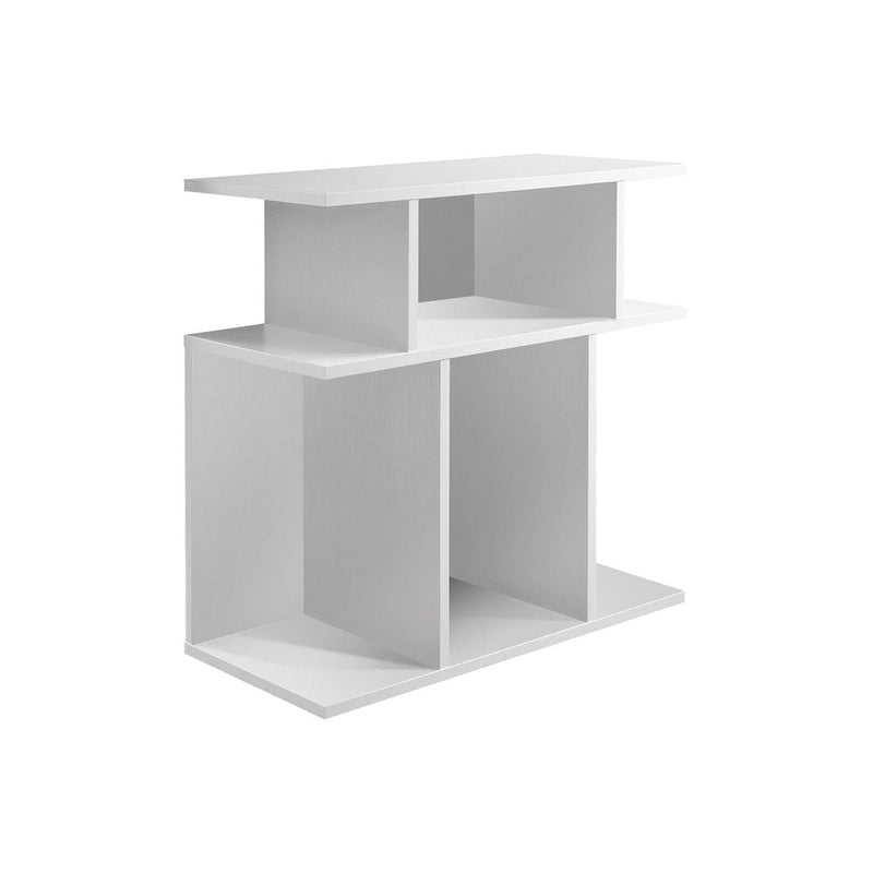 HomeRoots 24 White Wood End Table With Six Open Shelves - 11.75