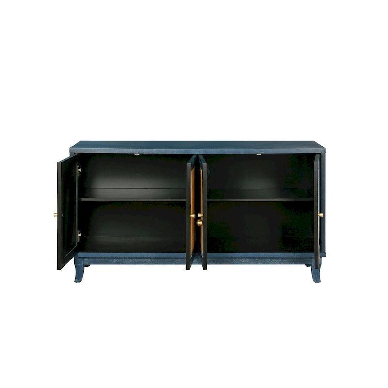 Accent Storage Cabinet With 4 Rattan Doors