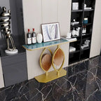 48 Modern Console Marble Table with Gold Base Entryway Living Room - 48x12x31
