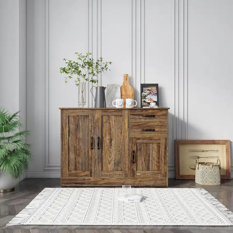 Modern Wood Buffet Sideboard with 2 doors&1 Storage and 2drawers -Entryway Serving Storage Cabinet Doors-Dining Room Console