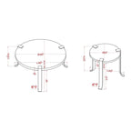 Moril Transitional 41-inch Steel Round 3-Piece Coffee Table and Side Tables Set by Furniture of America