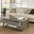 Coober Antique Grey Finish Grey Fiber Cement Table with Shelf by iNSPIRE Q Modern