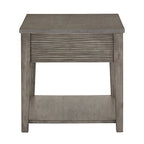 Coober Antique Grey Finish Grey Fiber Cement Table with Shelf by iNSPIRE Q Modern