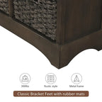Storage Cabinet with Two Drawers and Four Classic Rattan Basket