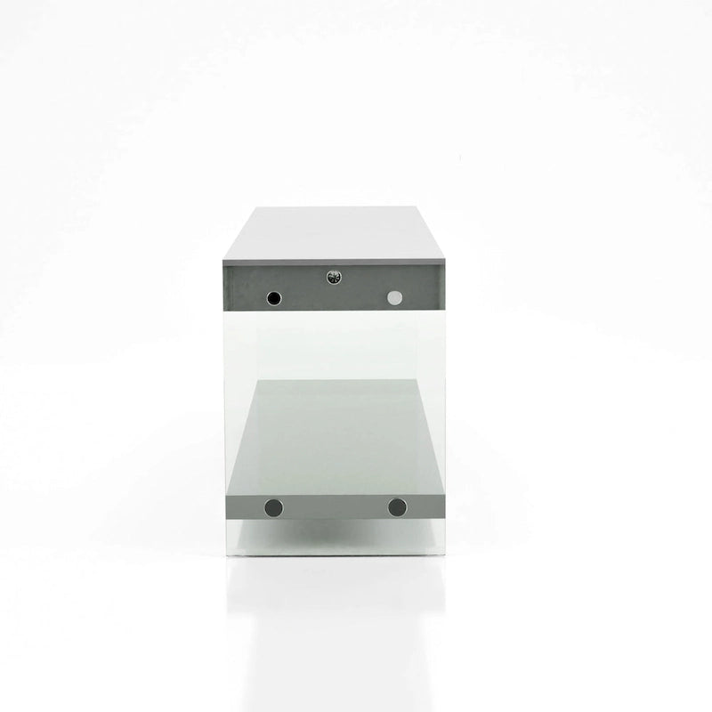 Takamura Modern 60-inch Glass 1-Shelf 1-Drawer TV Console by Strick & Bolton