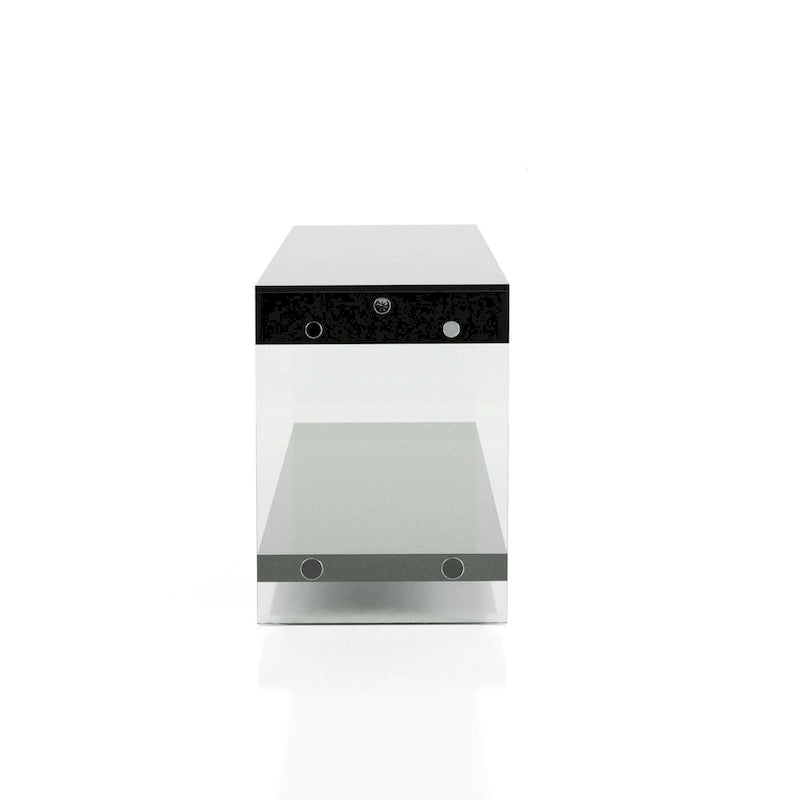Takamura Modern 60-inch Glass 1-Shelf 1-Drawer TV Console by Strick & Bolton