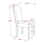 East West Furniture Dining Set- a Dining Table and Black Pu Leather Parson Chairs, Wire brushed Black.(Pieces Options)