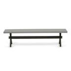 East West Furniture Dining Set- a Dining Table and Black Pu Leather Parson Chairs, Wire brushed Black.(Pieces Options)