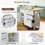 Kitchen Island Set with Drop Leaf and 2 Seatings