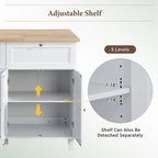 Kitchen Island Set with Drop Leaf and 2 Seatings