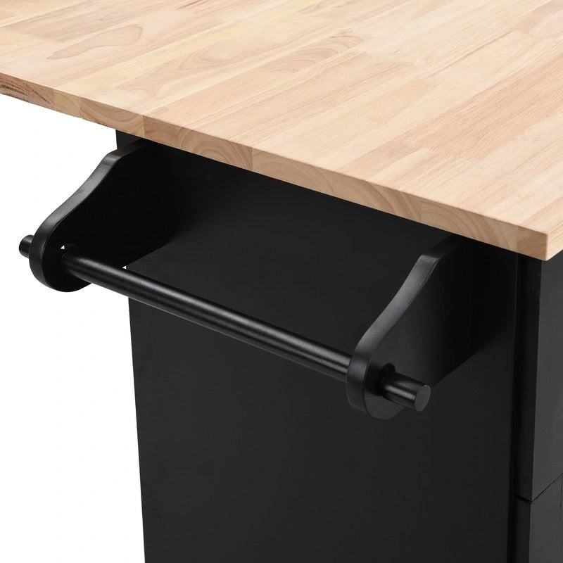 Kitchen Island Set with Drop Leaf and 2 Seatings