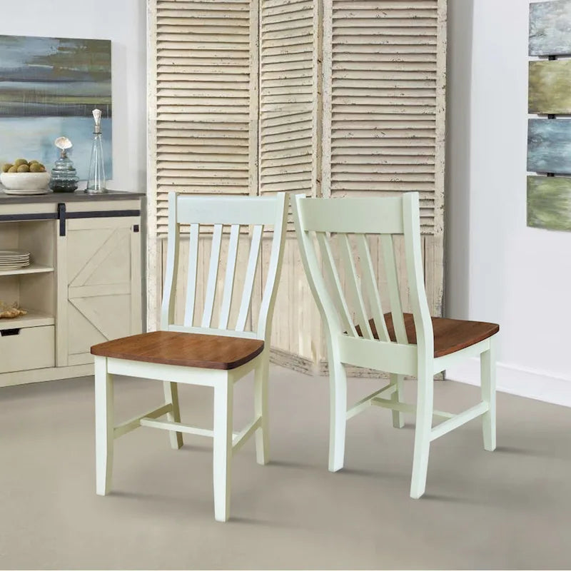 Copper Grove Quince Solid Wood Schoolhouse Chairs, Set of 2