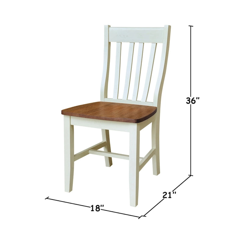 Copper Grove Quince Solid Wood Schoolhouse Chairs, Set of 2