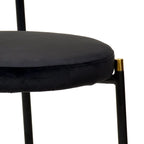 Euston Set of 4 Modern Dining Chair with Wicker Back & Upholstered Velvet Seat for Home Office Living Room & Kitchen