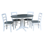 36 Round Extension Dining Table With 4 Madrid Chairs