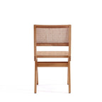 Manhattan Comfort Hamlet Dining Chair in Black and Natural Cane - Set of 2
