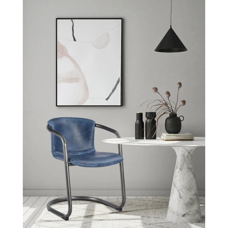 Macari Frita Modern Leather Dining Chairs, Set of 2