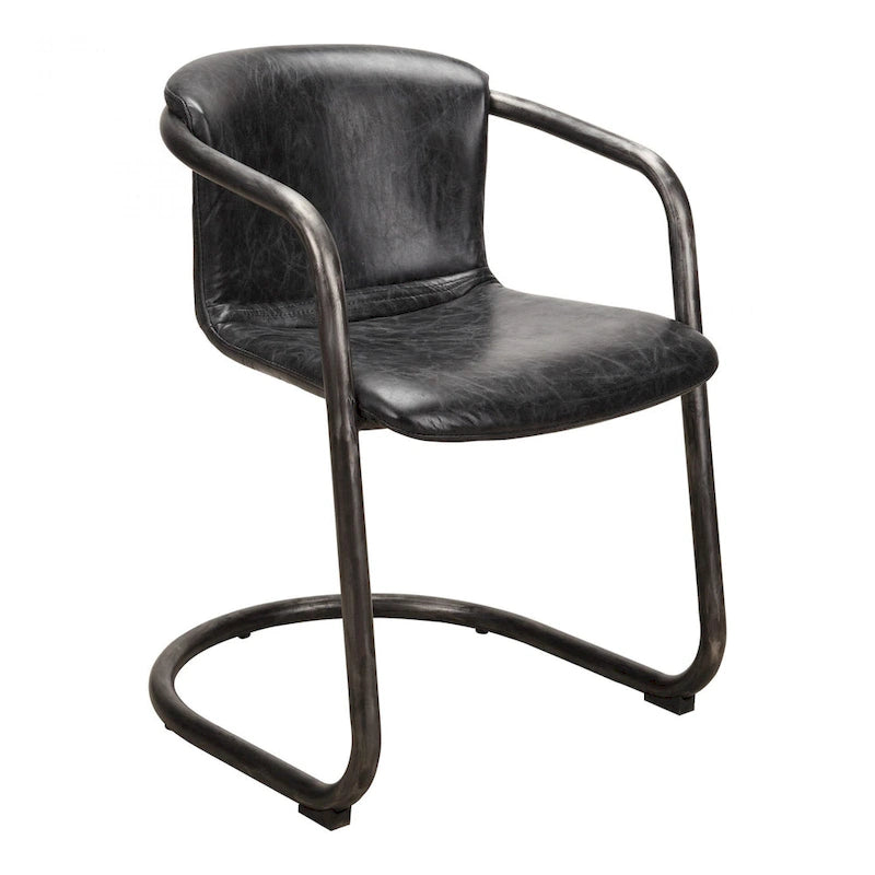 Macari Frita Modern Leather Dining Chairs, Set of 2