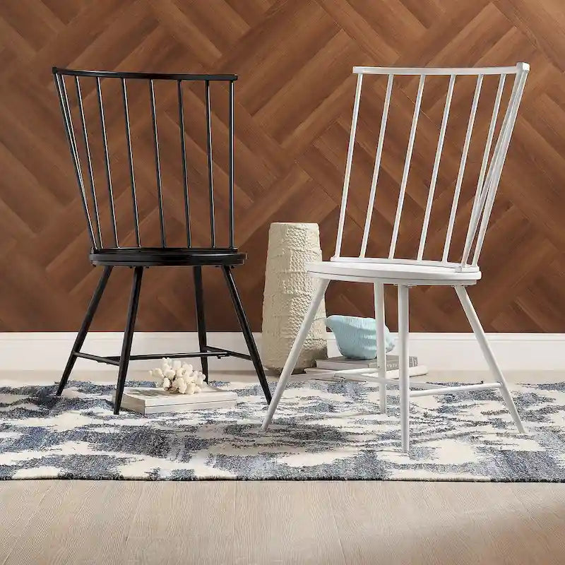 Truman High Back Metal and Wood Spindle Dining Chair (Set of 2) by iNSPIRE Q Modern