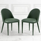 Fully Assembled Microfiber Leather Upholstered Dining Chairs, Set of 2 - 22.44D x 18.5W x 32.28H