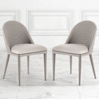 Fully Assembled Microfiber Leather Upholstered Dining Chairs, Set of 2 - 22.44D x 18.5W x 32.28H
