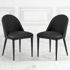 Fully Assembled Microfiber Leather Upholstered Dining Chairs, Set of 2 - 22.44D x 18.5W x 32.28H