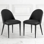 Fully Assembled Microfiber Leather Upholstered Dining Chairs, Set of 2 - 22.44D x 18.5W x 32.28H