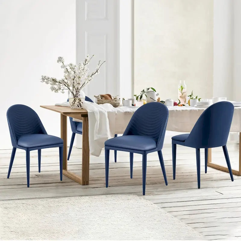 Fully Assembled Microfiber Leather Upholstered Dining Chairs, Set of 2 - 22.44D x 18.5W x 32.28H