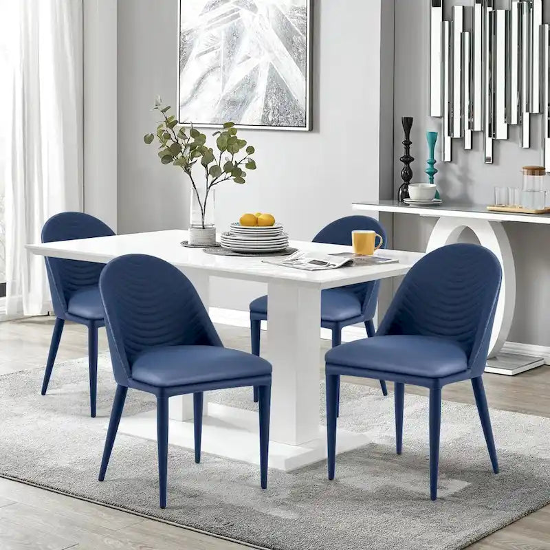 Fully Assembled Microfiber Leather Upholstered Dining Chairs, Set of 2 - 22.44D x 18.5W x 32.28H