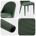 Fully Assembled Microfiber Leather Upholstered Dining Chairs, Set of 2 - 22.44D x 18.5W x 32.28H