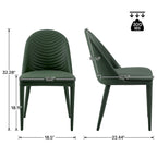 Fully Assembled Microfiber Leather Upholstered Dining Chairs, Set of 2 - 22.44D x 18.5W x 32.28H