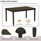Nestfair 6-Piece Dining Table Set with 4 Fabric Chairs and Bench