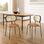 Art Leon Cane Back Faux Leather Upholstered Dining Chair (Set of 2)