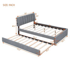 Teddy Fleece Full Size Upholstered Platform Bed with Trundle