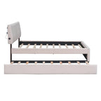 Teddy Fleece Full Size Upholstered Platform Bed with Trundle