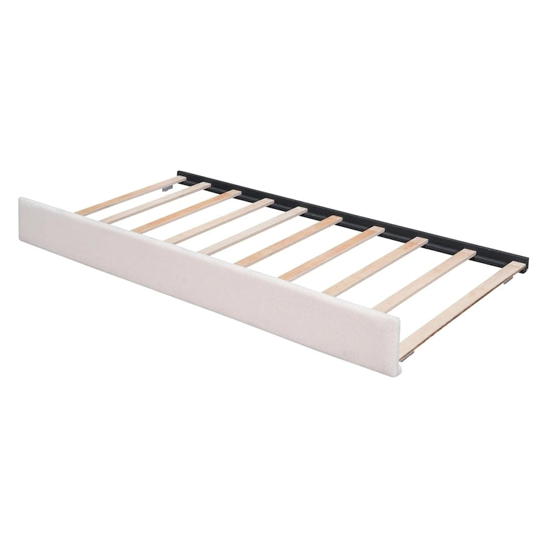 Teddy Fleece Full Size Upholstered Platform Bed with Trundle