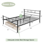 Twin/Queen/Full Metal Platform Bed Frame with Headboard and Footboard
